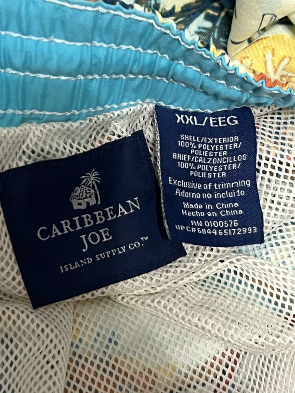 ๐ด Caribbean Joe Island Supply Co. Tropical Swim Trunks XXL Beach, Vacation - Picture 5 of 7